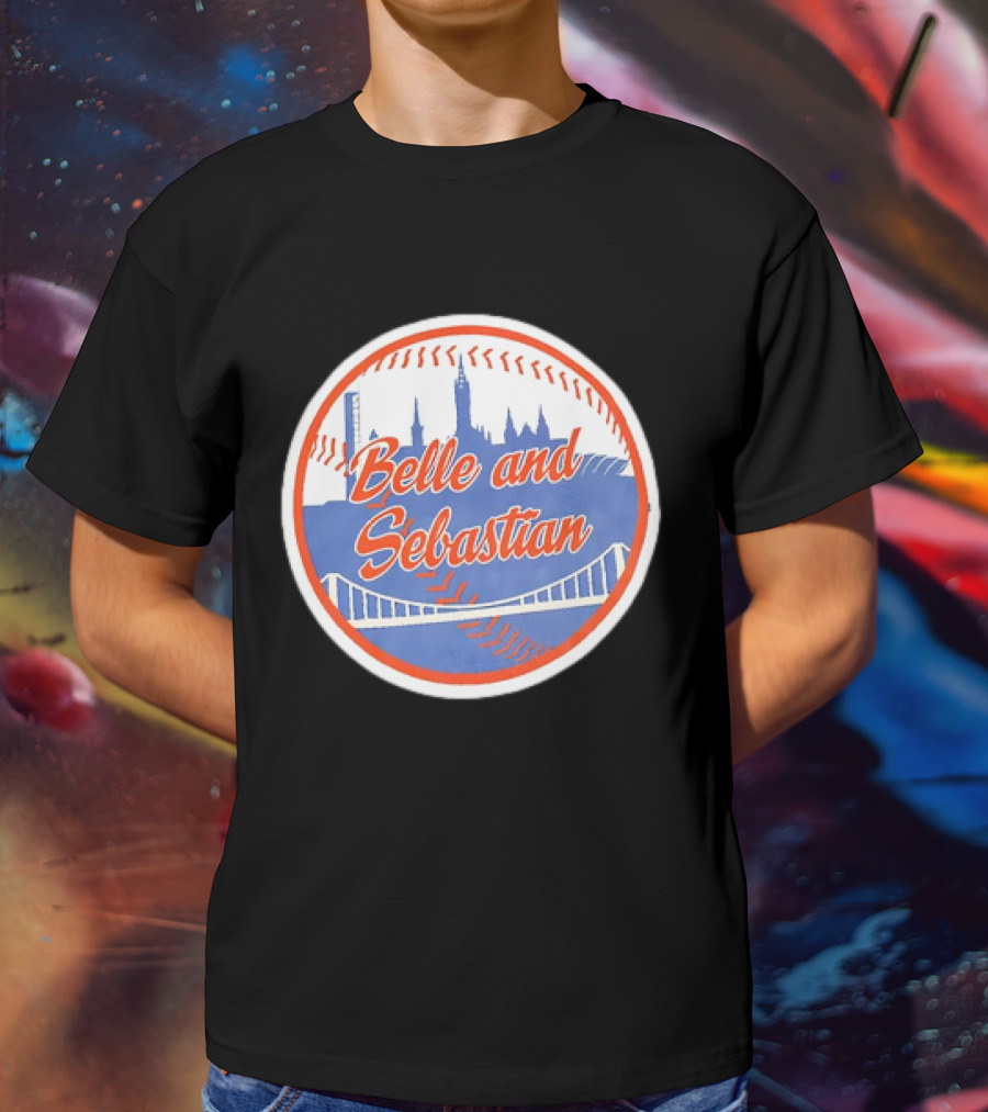 Belle And Sebastian New York Mets Skyline Baseball Bridge T-Shirt