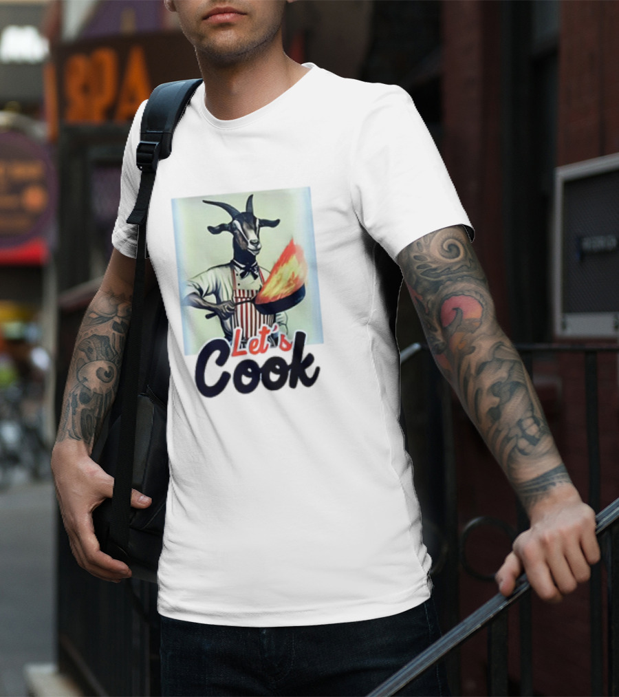 Let's Cook Goat With Flaming Pan Chef T-Shirt