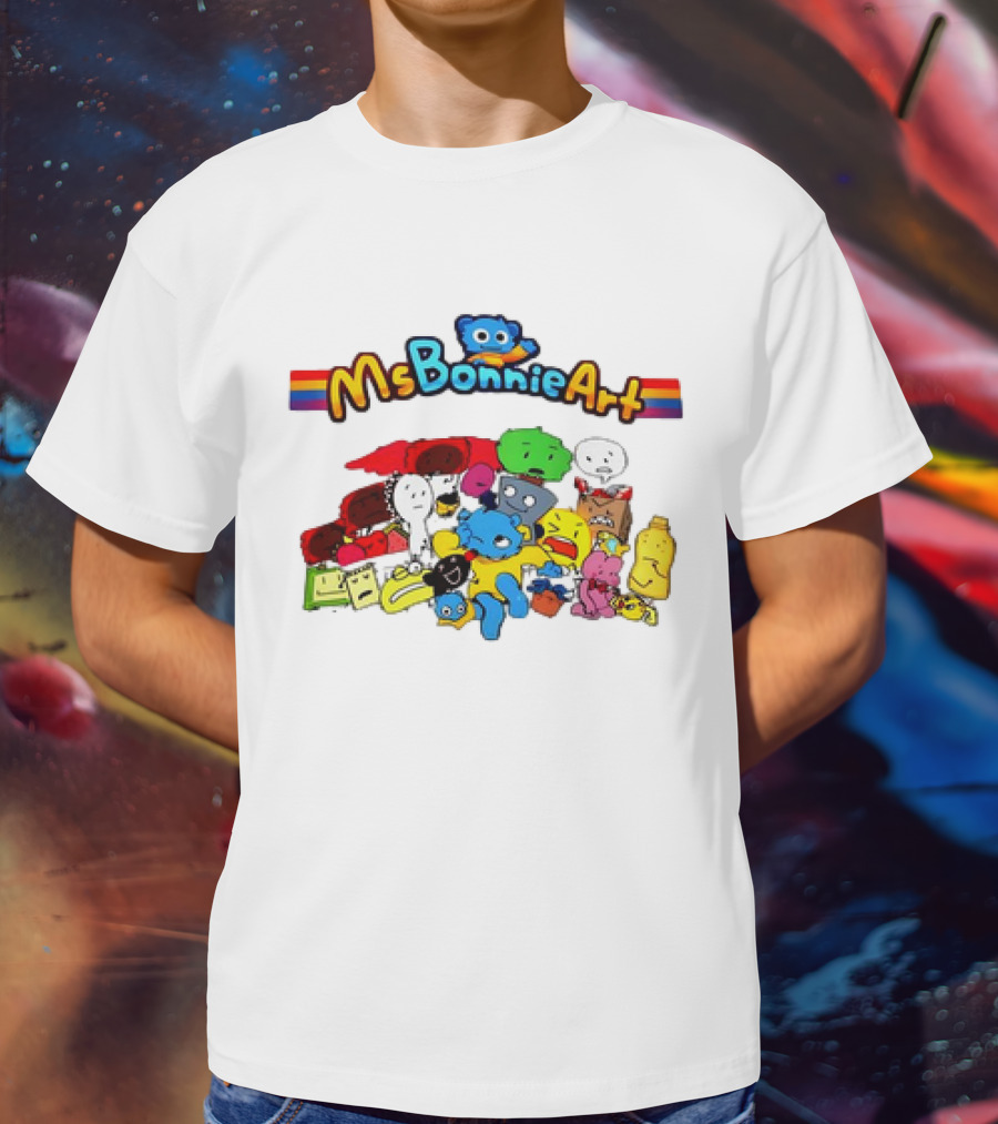 Ms Bonnie Art Colorful Character Collection Illustrator And Voice Actor T-Shirt