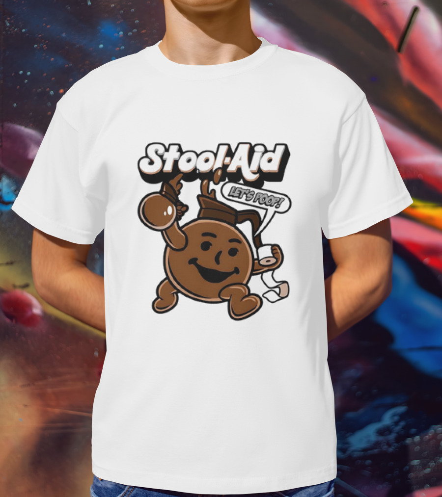 Stool-Aid Let's Poop Toilet Paper Bowl Brown Cartoon T-Shirt
