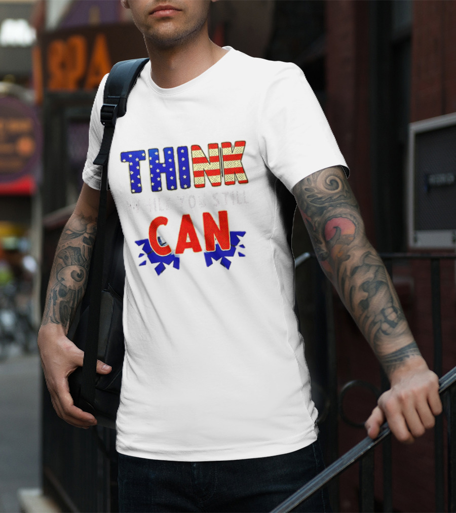 Think CAN American Flag Stars Stripes T-Shirt