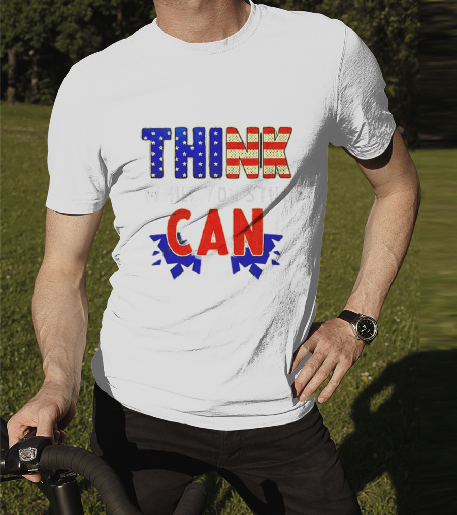 Think CAN American Flag Stars Stripes T-Shirt