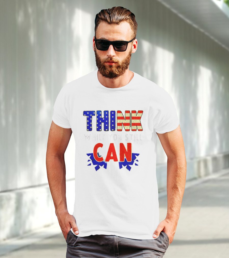Think CAN American Flag Stars Stripes T-Shirt
