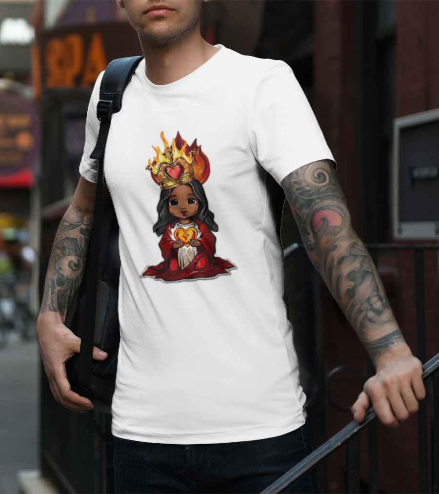 Santo Nino Icon With Flaming Heart And Crown In Philippines T-Shirt
