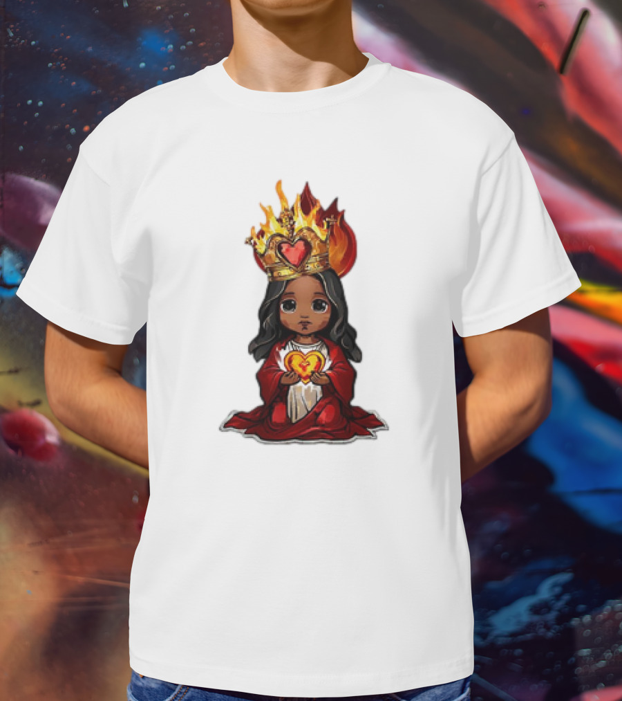 Santo Nino Icon With Flaming Heart And Crown In Philippines T-Shirt