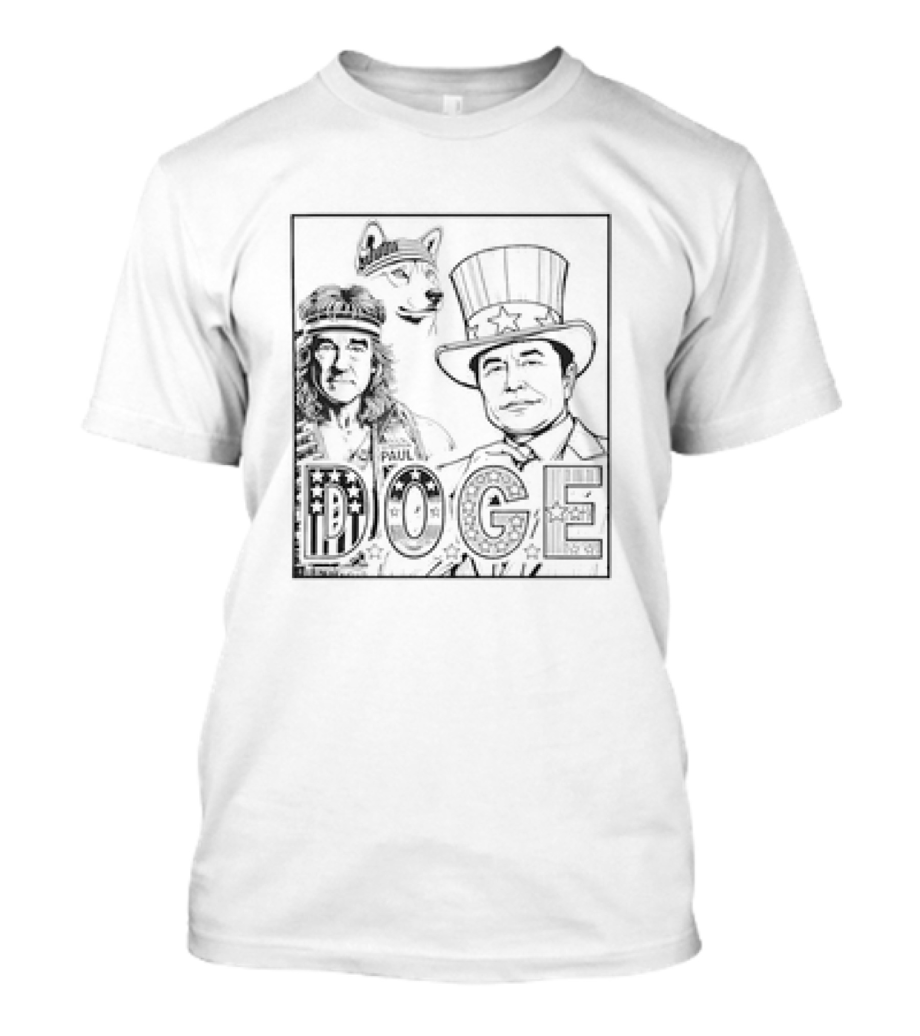 D.O.G.E Vintage USA Elon Musk Ron Paul All-American Doge T-Shirt