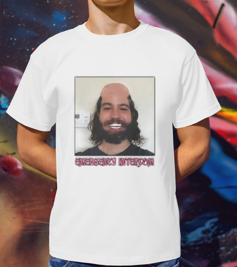 Emergency Intercom Drew’s Veneers Meme Parody Face Image T-Shirt