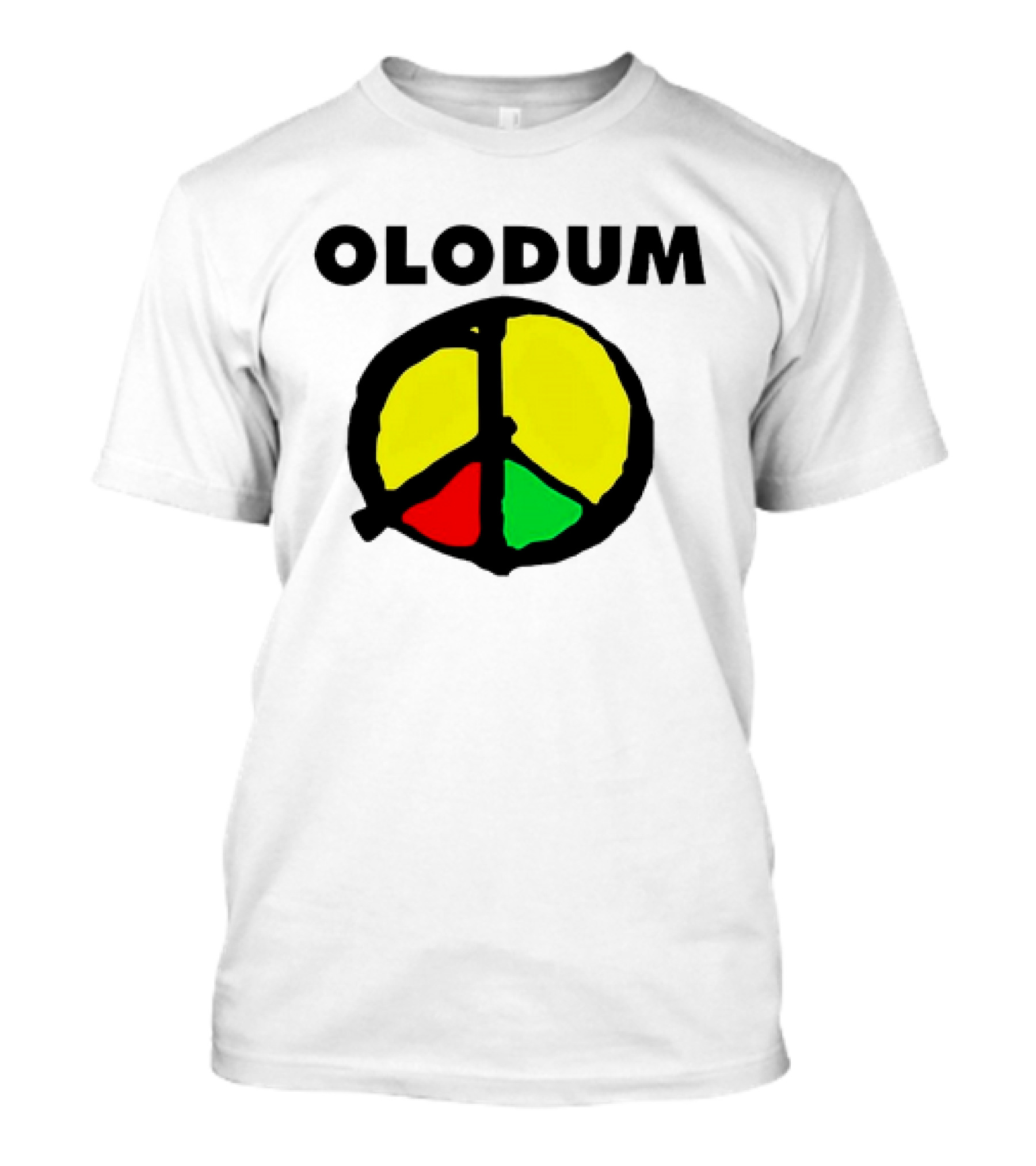 Olodum Peace Symbol With Red Yellow Green Segments T-Shirt