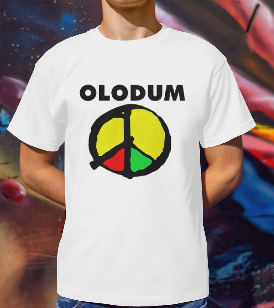 Olodum Peace Symbol With Red Yellow Green Segments T-Shirt