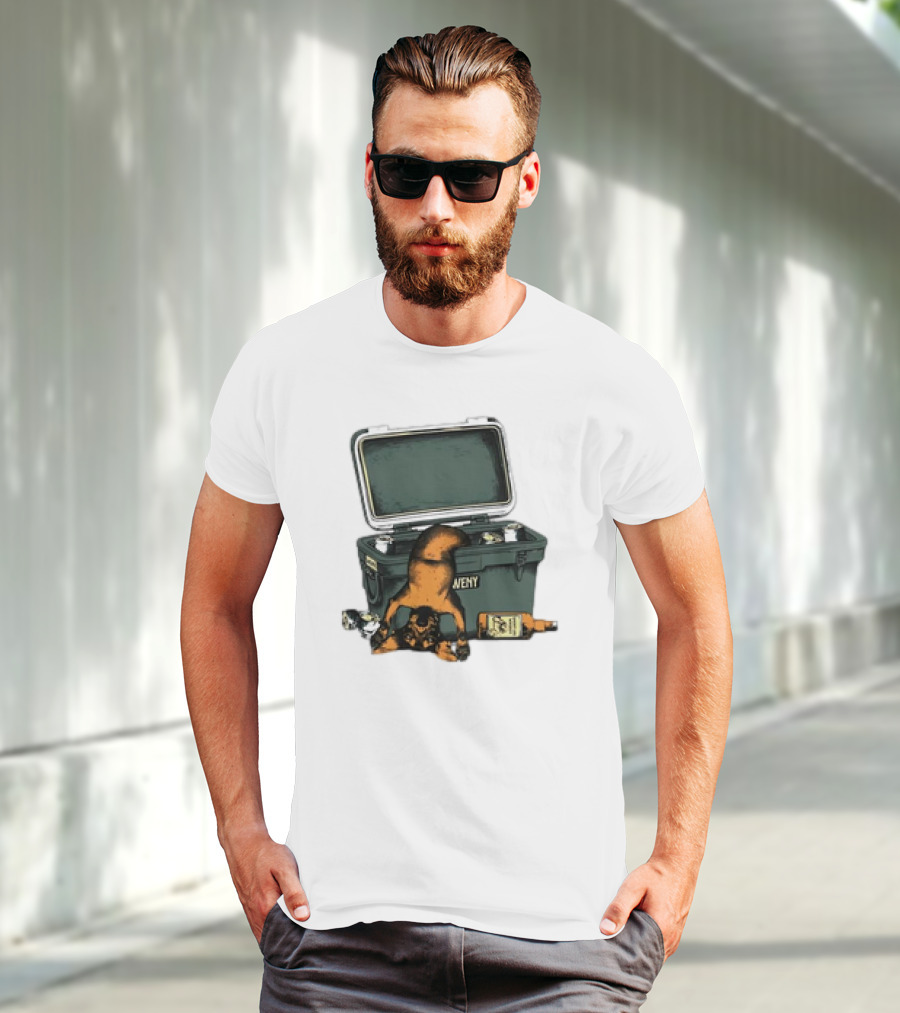 Whiskey Doxxie YETI Cooler Adventure T-Shirt