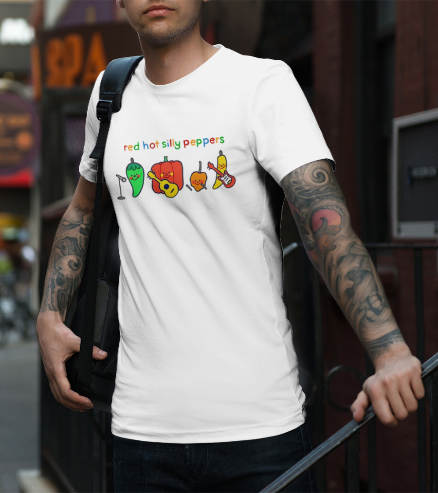 Red Hot Silly Peppers Cute Vegetable Band T-Shirt