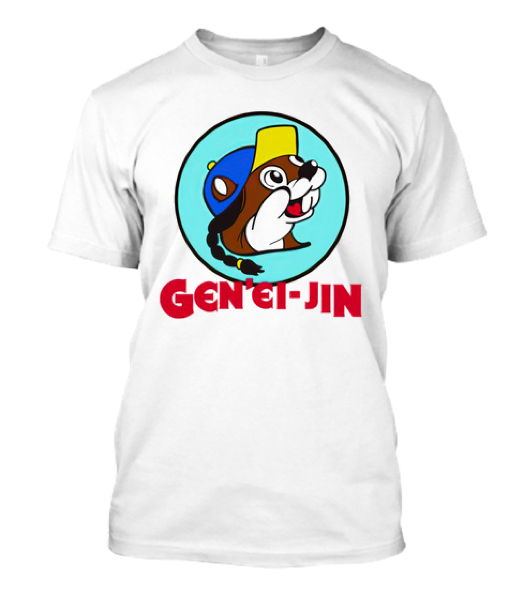 Buc-Ees Gen'ei-Jin Cap-Wearing Beaver Circle T-Shirt