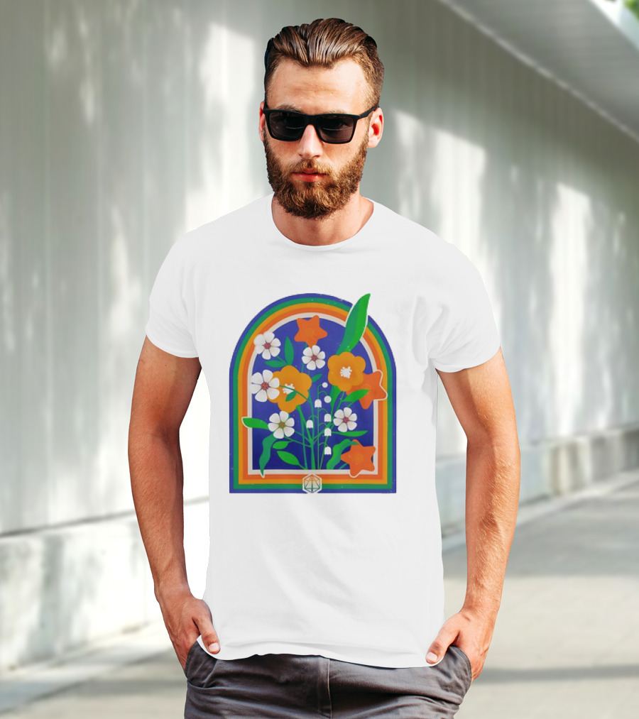 Critical Role Hope Blooms Floral Design Rainbow Border Blossoms T-Shirt