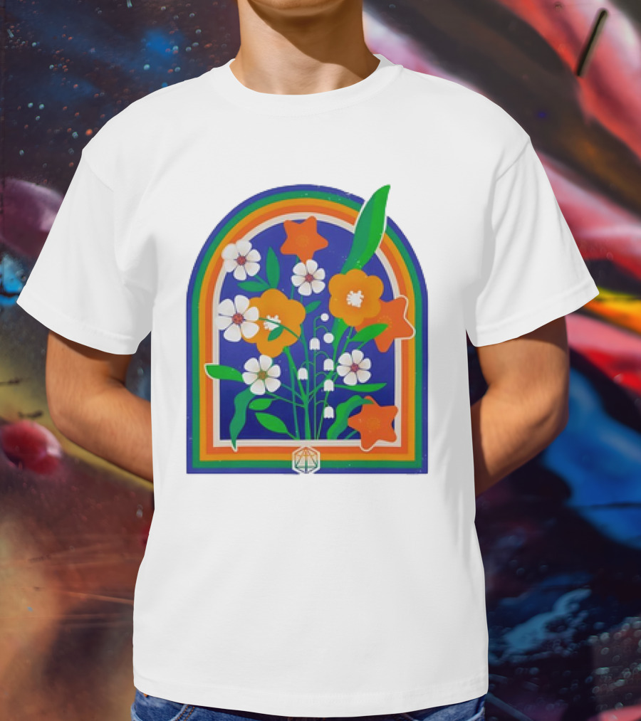 Critical Role Hope Blooms Floral Design Rainbow Border Blossoms T-Shirt