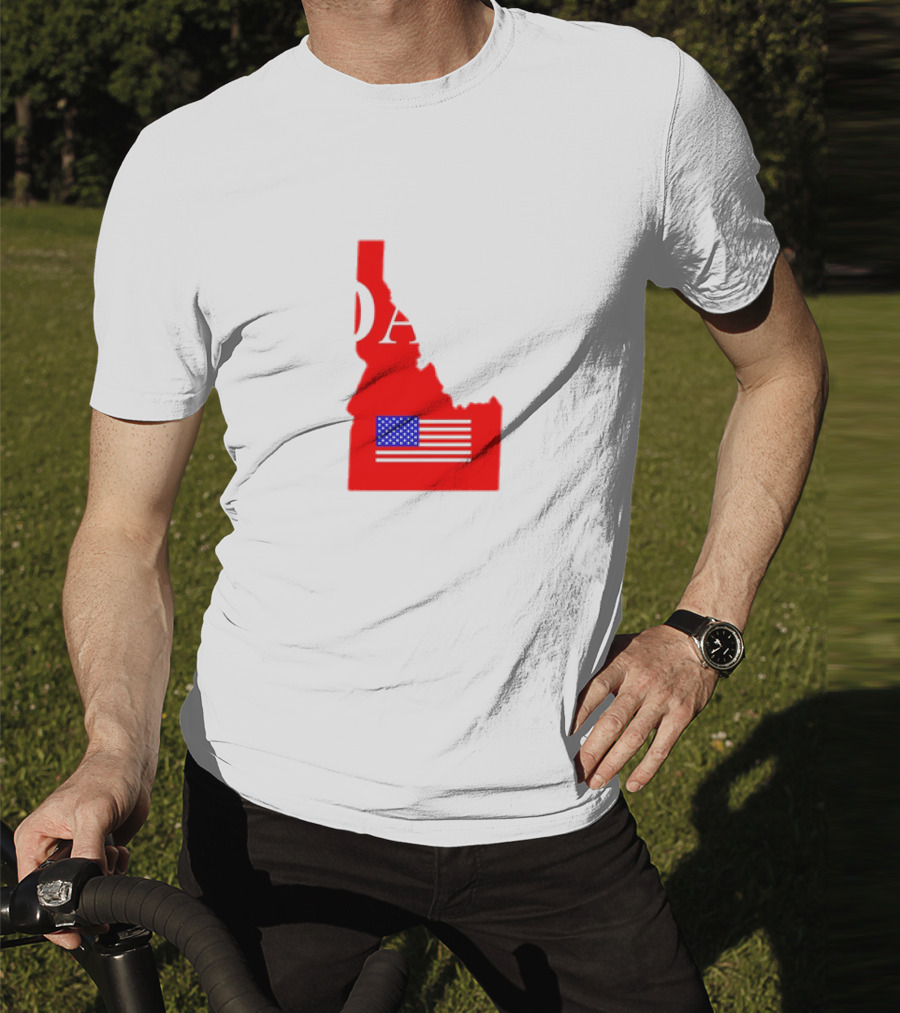 Don’t California My Idaho Red State Outline With American Flag T-Shirt