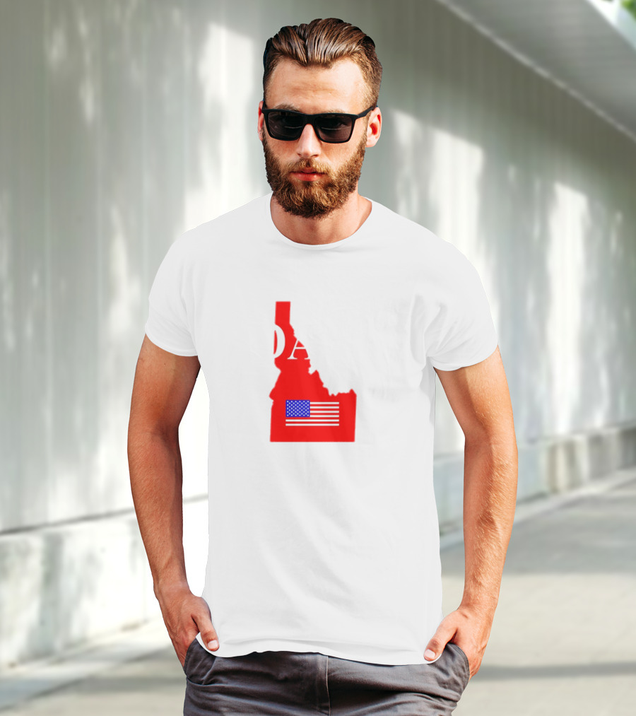Don’t California My Idaho Red State Outline With American Flag T-Shirt