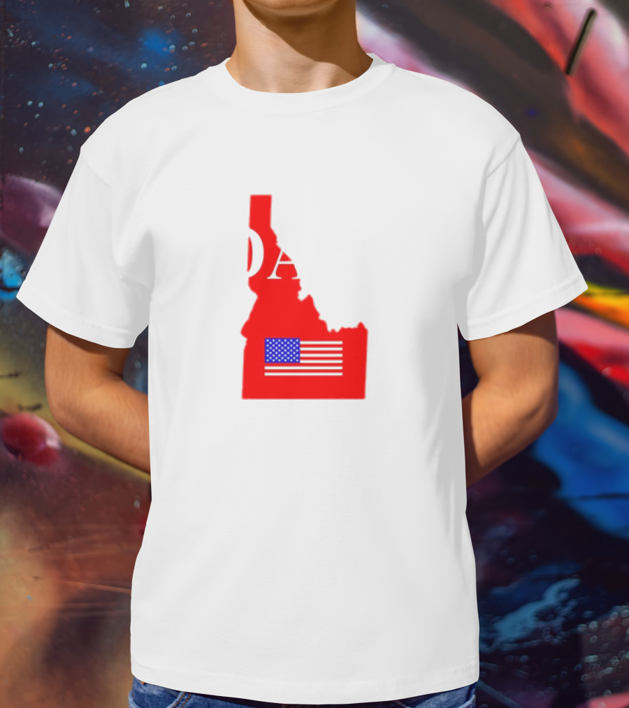 Don’t California My Idaho Red State Outline With American Flag T-Shirt