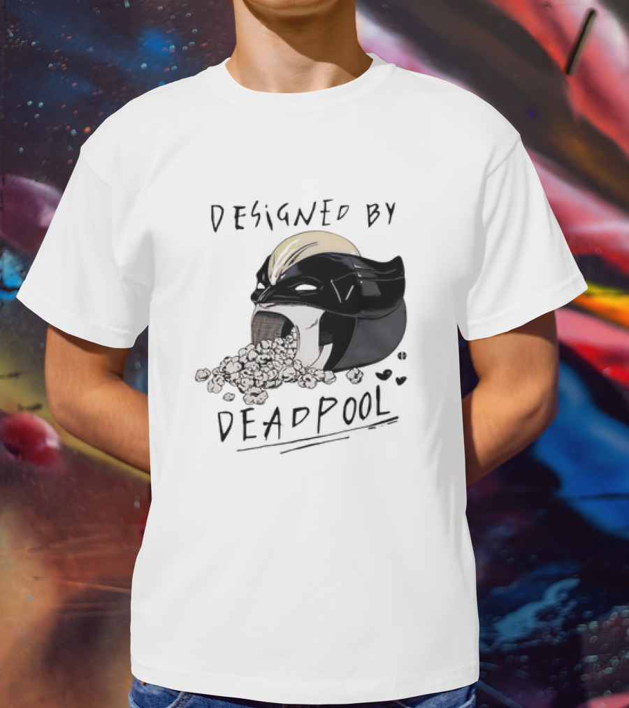 Marvel Designed By Deadpool Popcorn Vintage T-Shirt