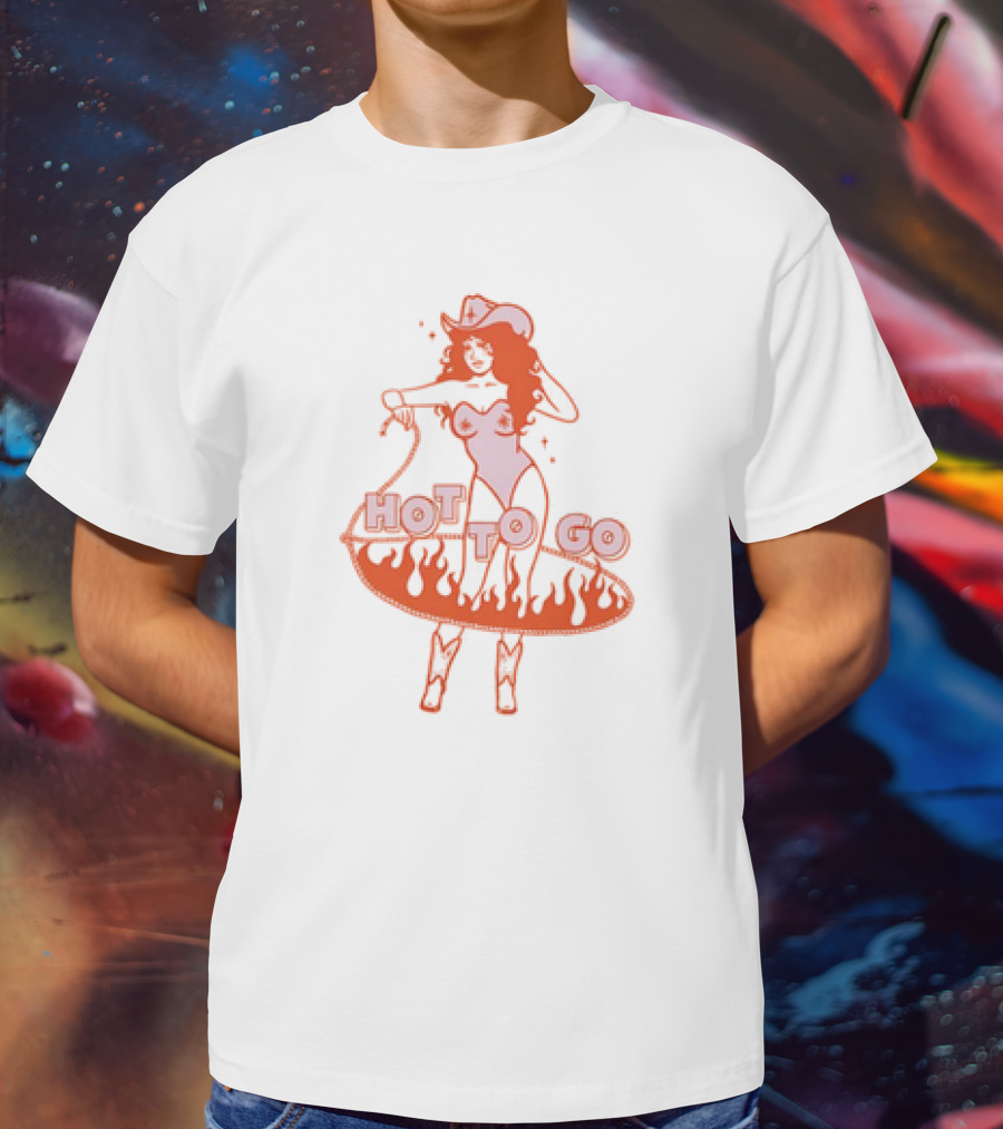 Hot To Go Cowgirl Flames And Lasso T-Shirt