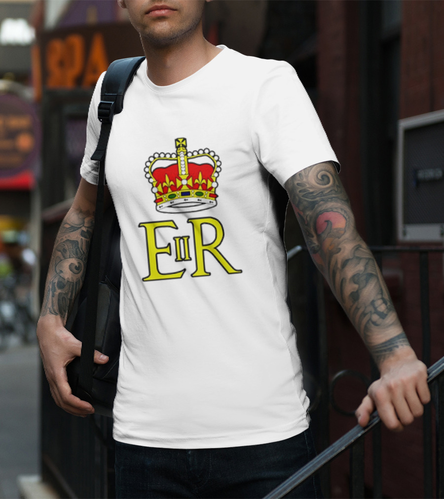 Elizabeth II ER Crown UK Monarch God Save The Queen Iconic Royal T-Shirt
