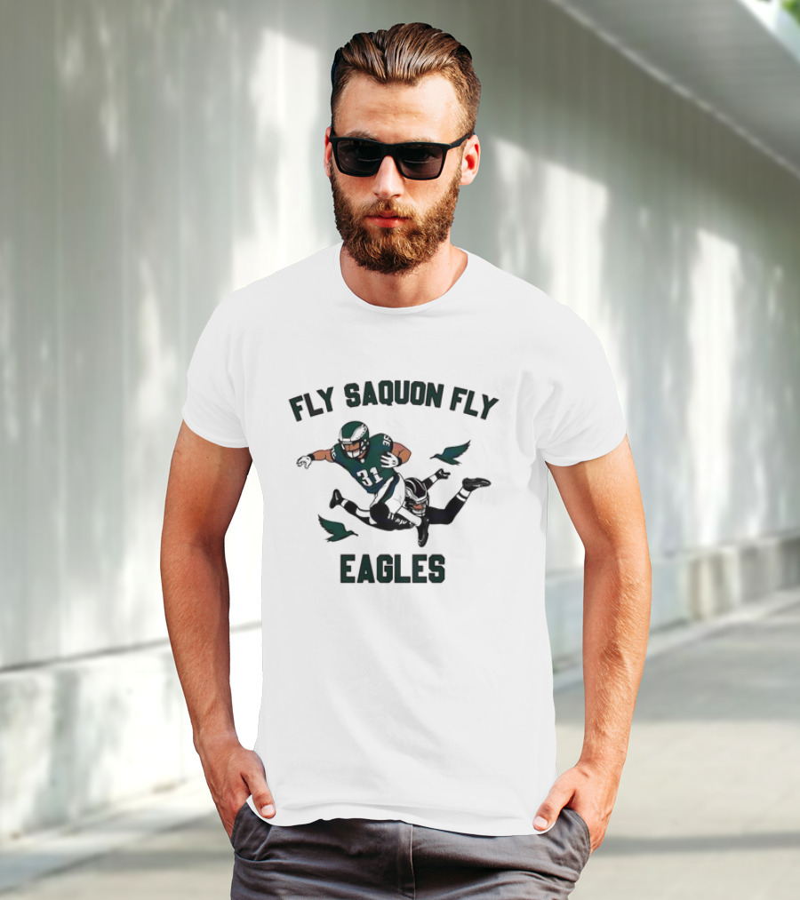 Fly Saquon Fly Eagles Football Player Eagles T-Shirt
