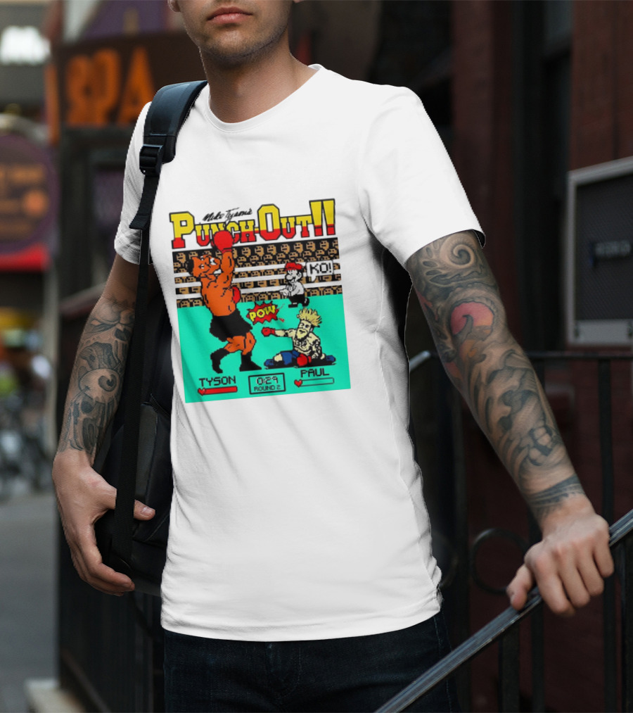 Mike Tyson’s Punch-Out KO Tyson POW Paul Round 2 Retro Game Boxing Match T-Shirt