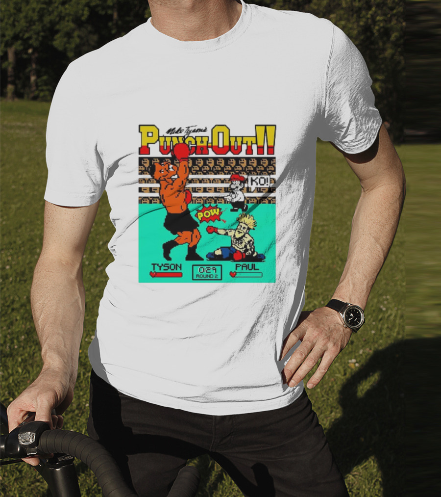 Mike Tyson’s Punch-Out KO Tyson POW Paul Round 2 Retro Game Boxing Match T-Shirt