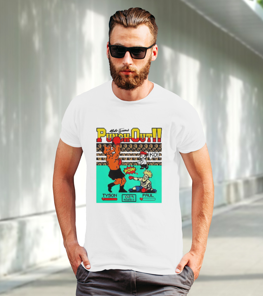 Mike Tyson’s Punch-Out KO Tyson POW Paul Round 2 Retro Game Boxing Match T-Shirt