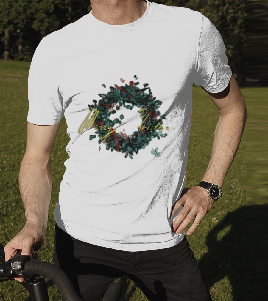 Merry Christmas Outdoor Wreath T-Shirt
