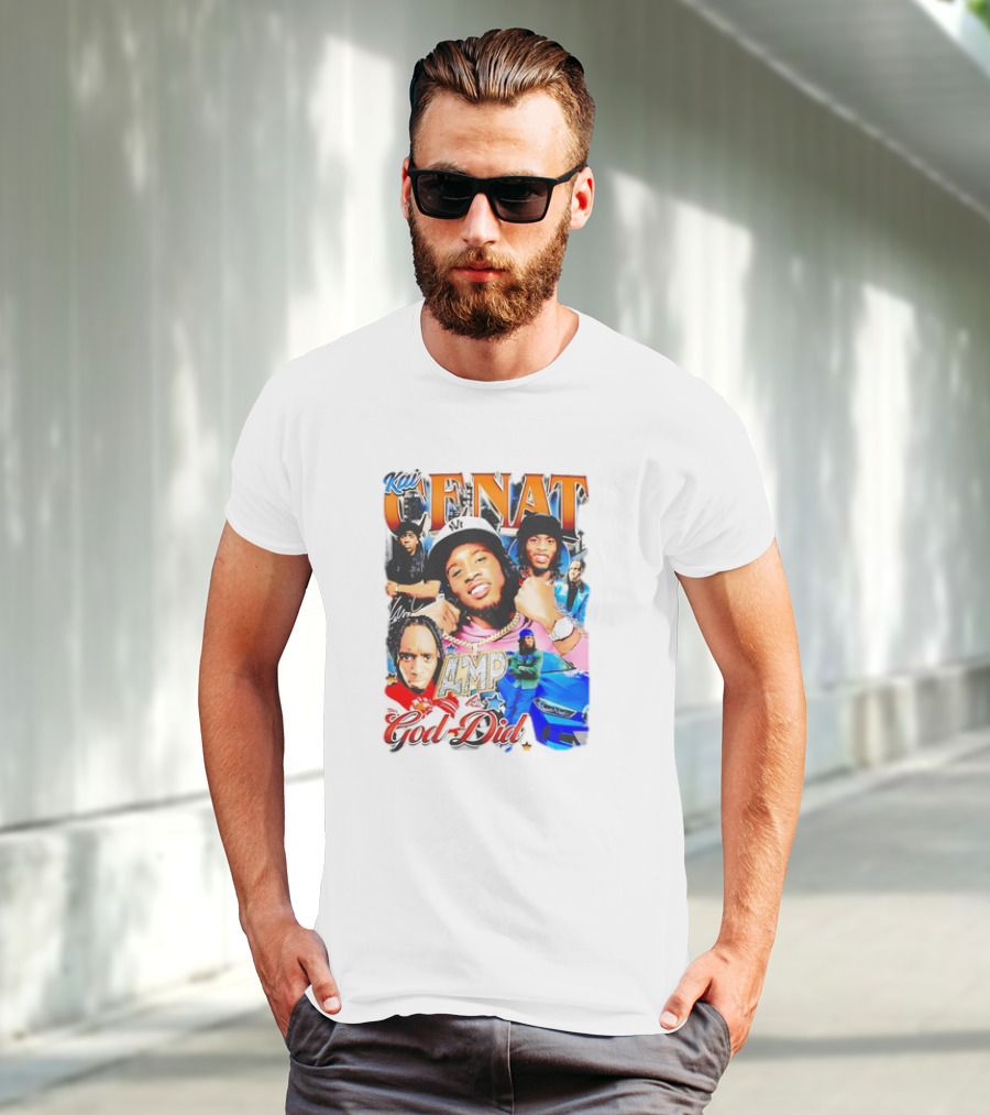 Kai Cenat AMP God Did Car Streamer Graphic Collage T-Shirt