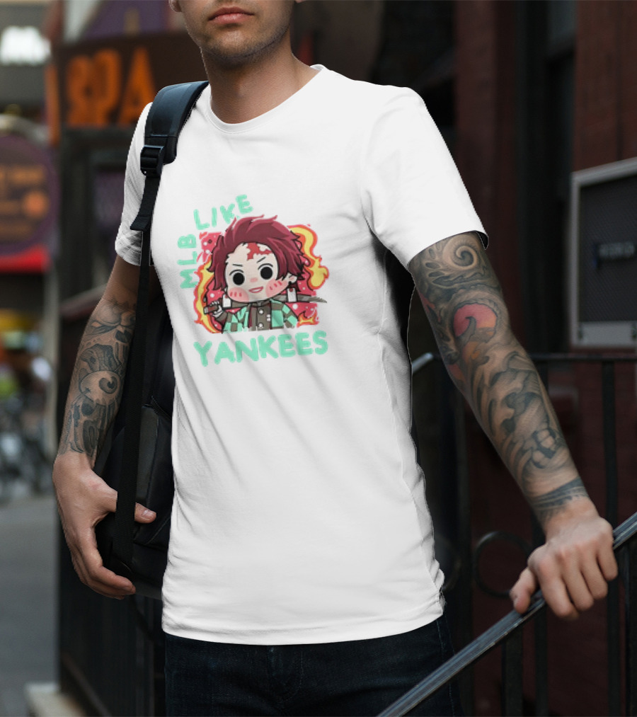 MLB Like Yankees Anime Demon Slayer Tanjiro T-Shirt