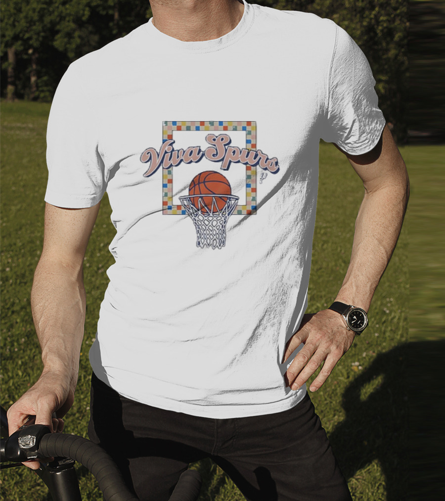 Viva Spurs Basketball San Antonio Spurs Basketball Hoop T-Shirt