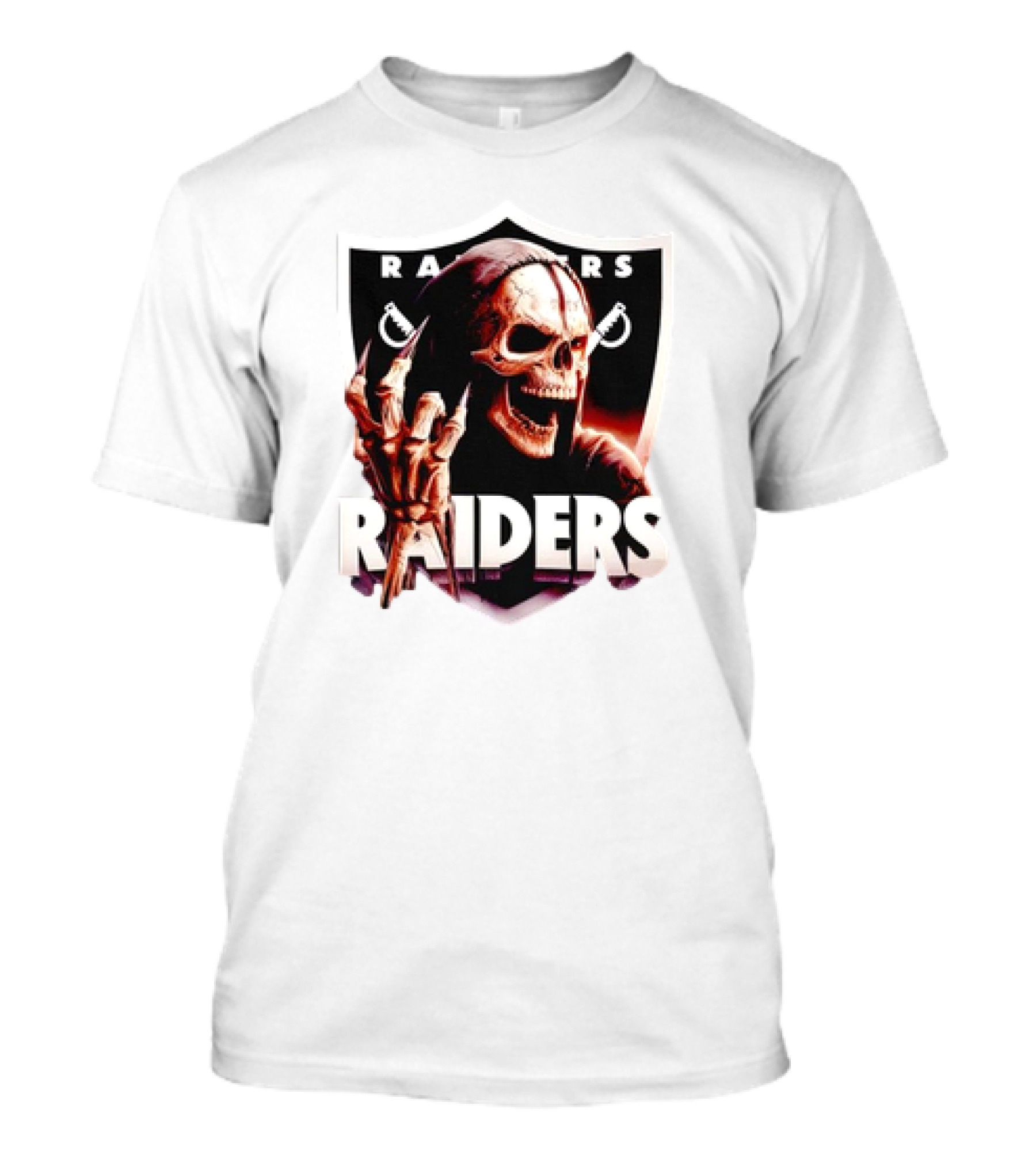 Skeleton Raiders Shield With Crossed Swords T-Shirt