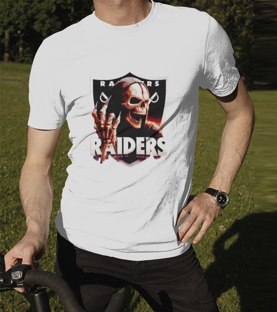 Skeleton Raiders Shield With Crossed Swords T-Shirt