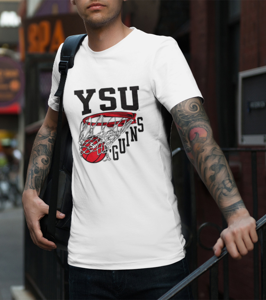 YSU Guins Basketball Hoop Retro T-Shirt