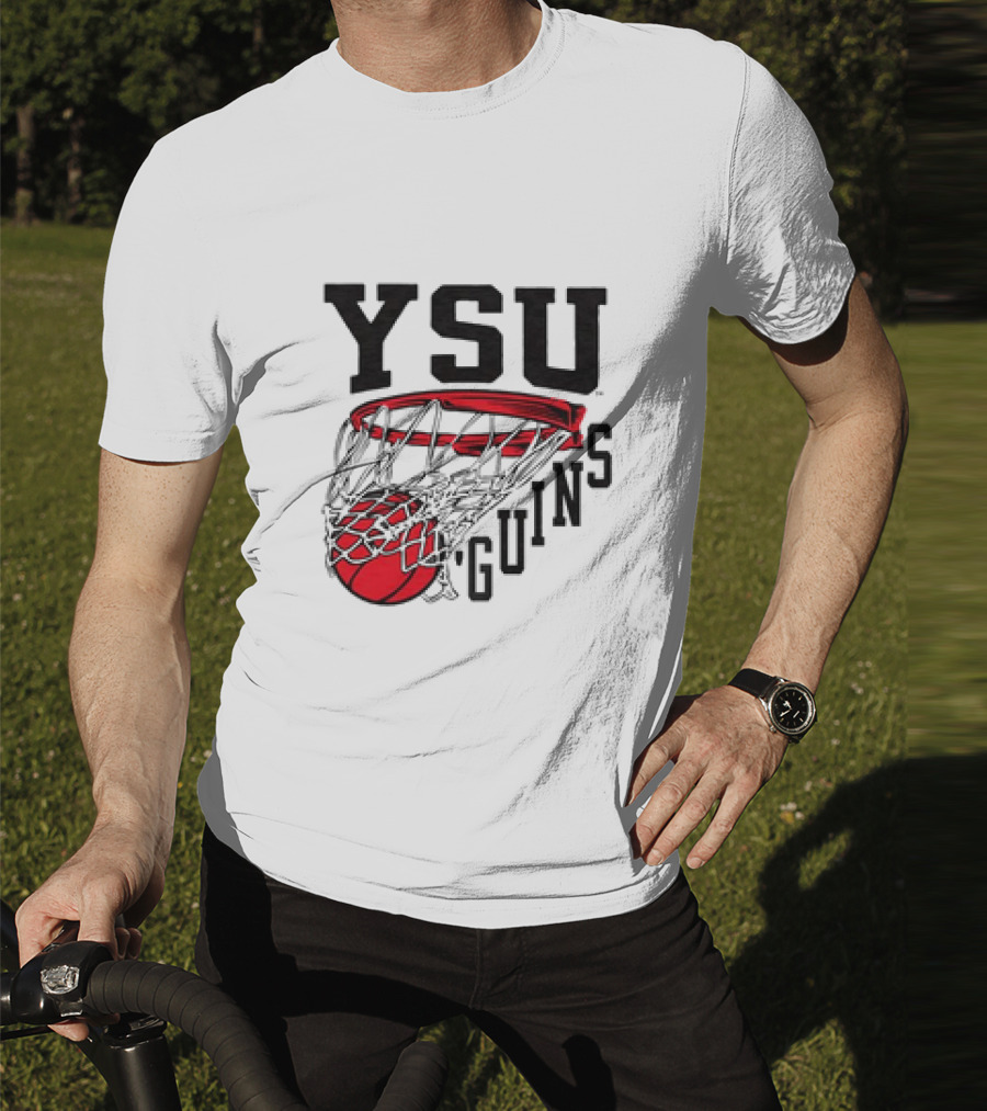 YSU Guins Basketball Hoop Retro T-Shirt