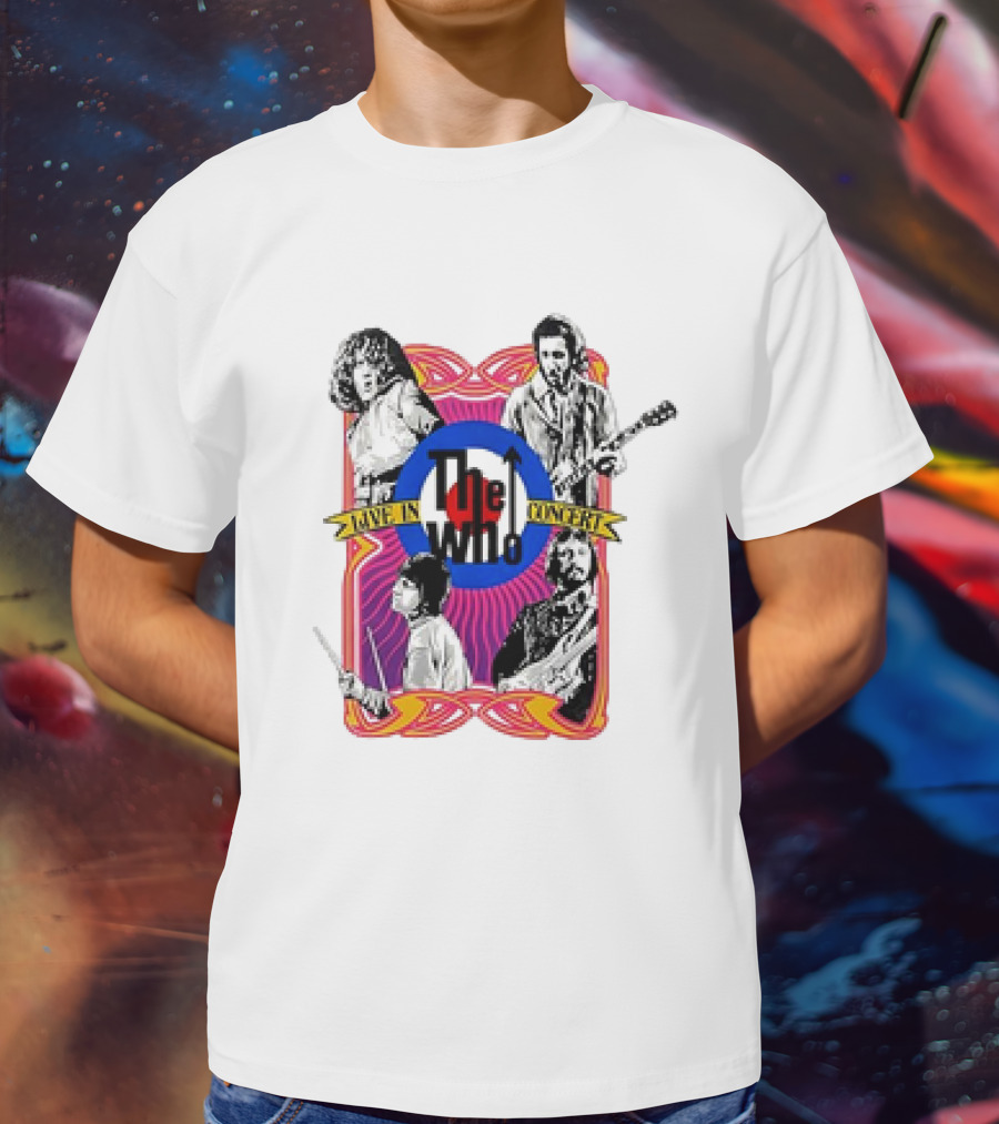 The Who Live In Concert Retro Collage T-Shirt