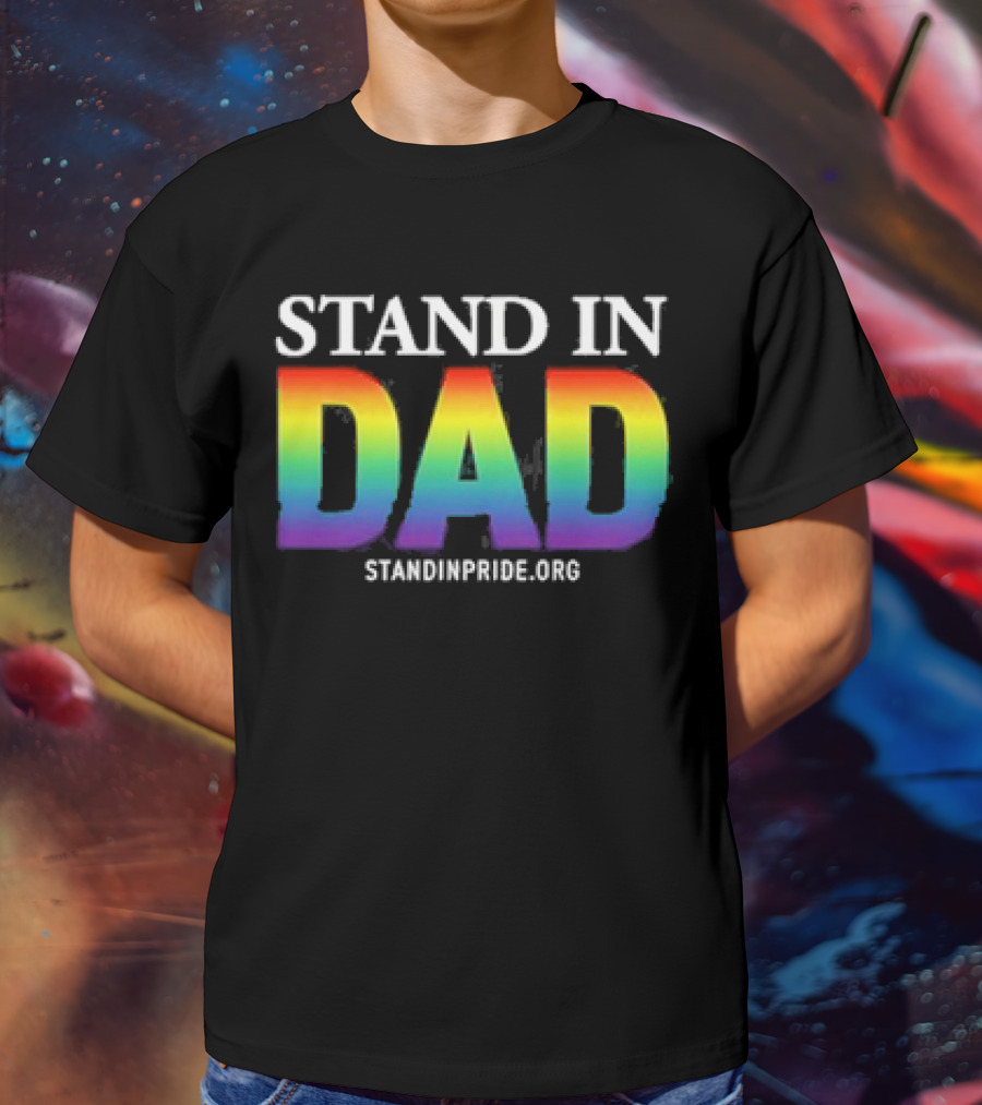 Stand In Dad Pride Rainbow Christmas Ornament Custom Name T-Shirt