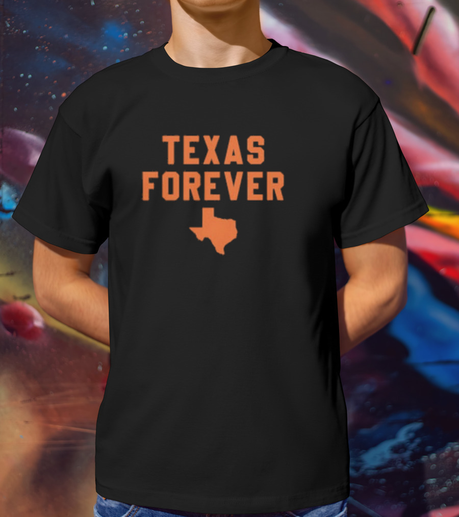 Texas Forever Texas Longhorns Football Map T-Shirt