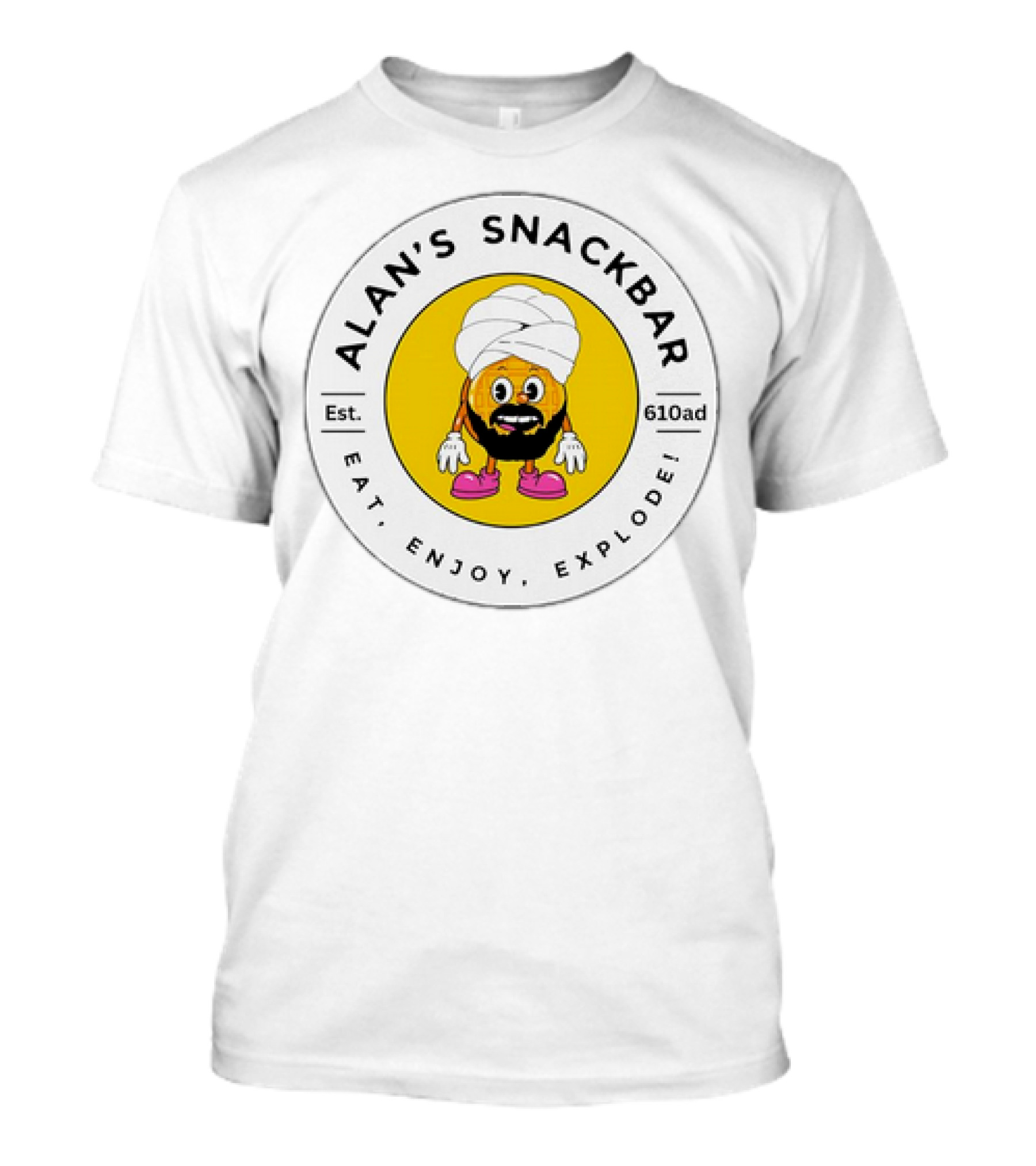 ALAN'S SNACKBAR EST. 610AD EAT, ENJOY, EXPLODE T-Shirt