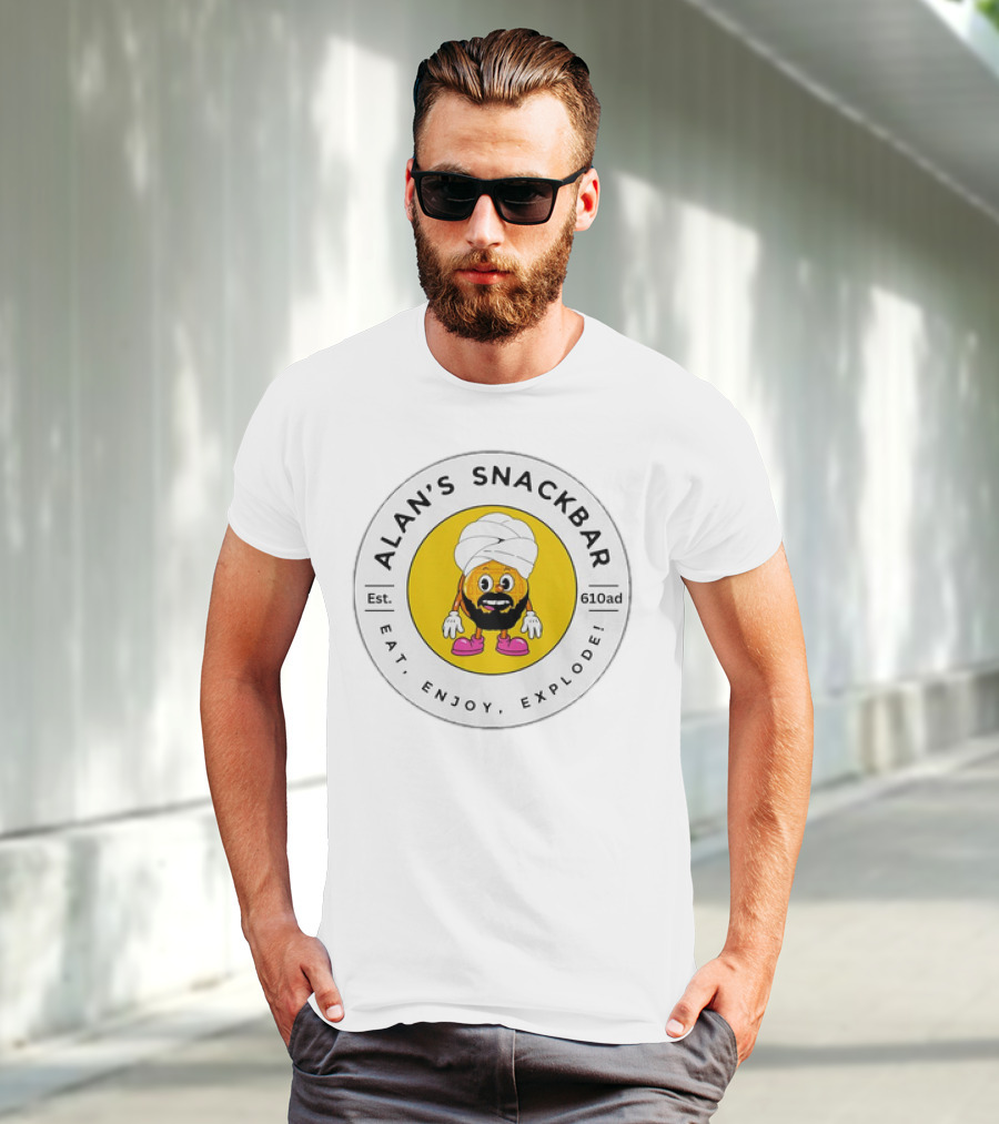 ALAN'S SNACKBAR EST. 610AD EAT, ENJOY, EXPLODE T-Shirt