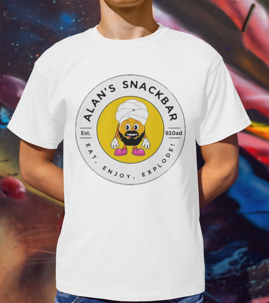 ALAN'S SNACKBAR EST. 610AD EAT, ENJOY, EXPLODE T-Shirt