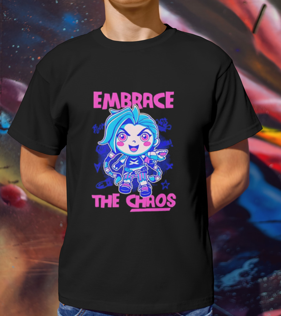 Embrace The Chaos Jinx League Of Legends Arcane Graffiti T-Shirt