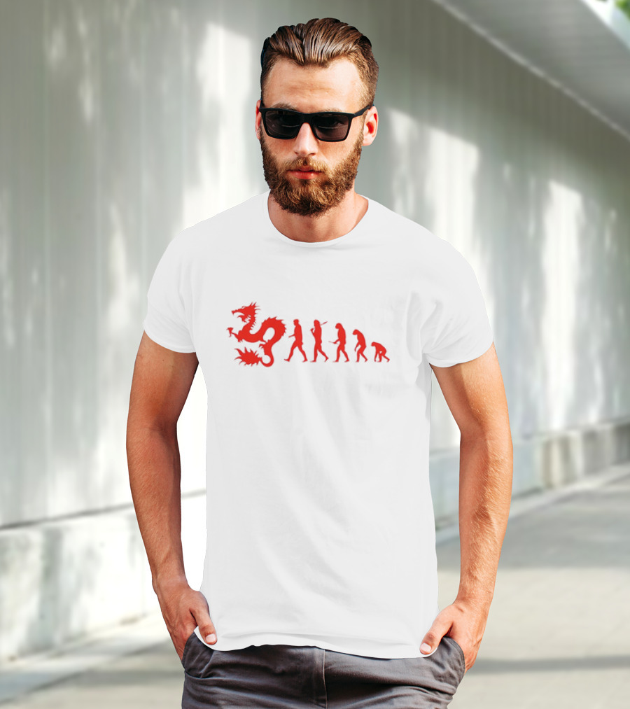 Dean Blunt Evolution With Red Dragon And Human Figures Progression T-Shirt