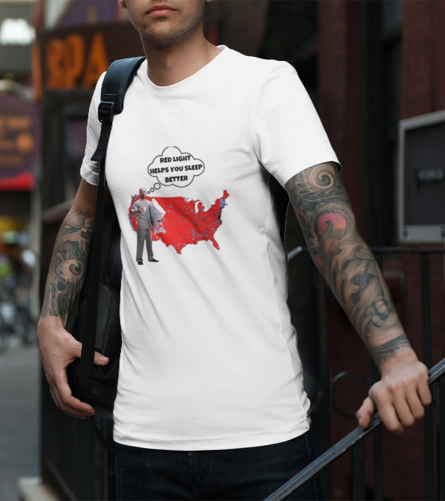 Red Light Helps You Sleep Better USA Map T-Shirt