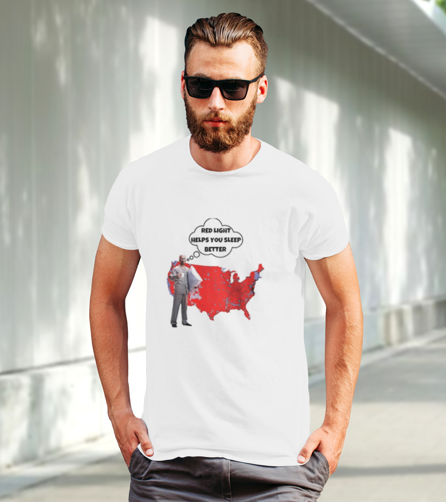 Red Light Helps You Sleep Better USA Map T-Shirt