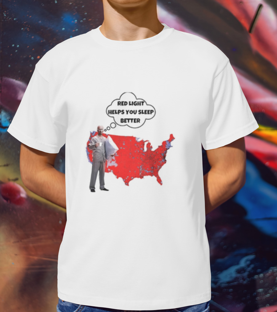 Red Light Helps You Sleep Better USA Map T-Shirt
