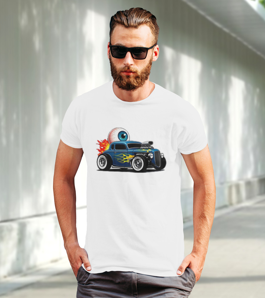 Le Hot Rod D’Eyeba11 Eye-Flame Car T-Shirt