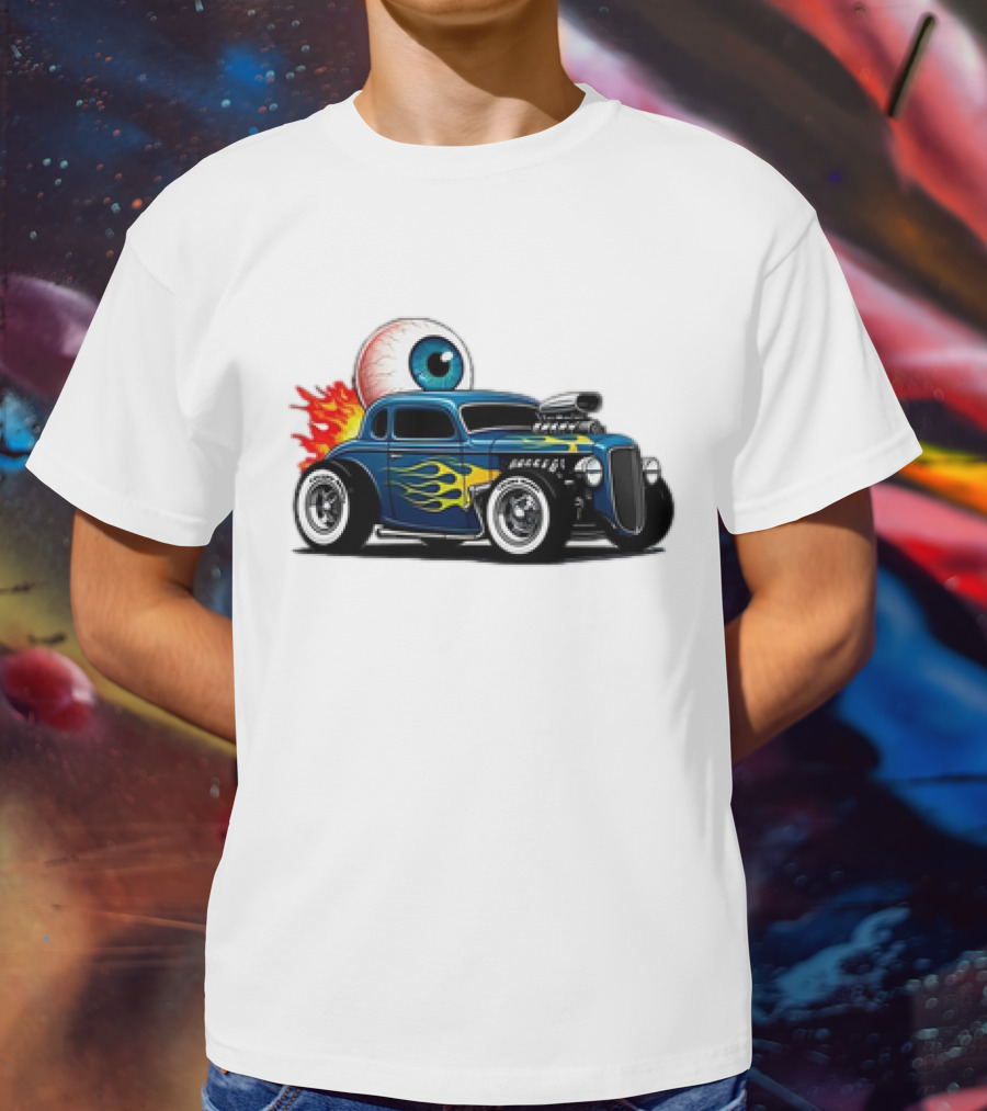 Le Hot Rod D’Eyeba11 Eye-Flame Car T-Shirt