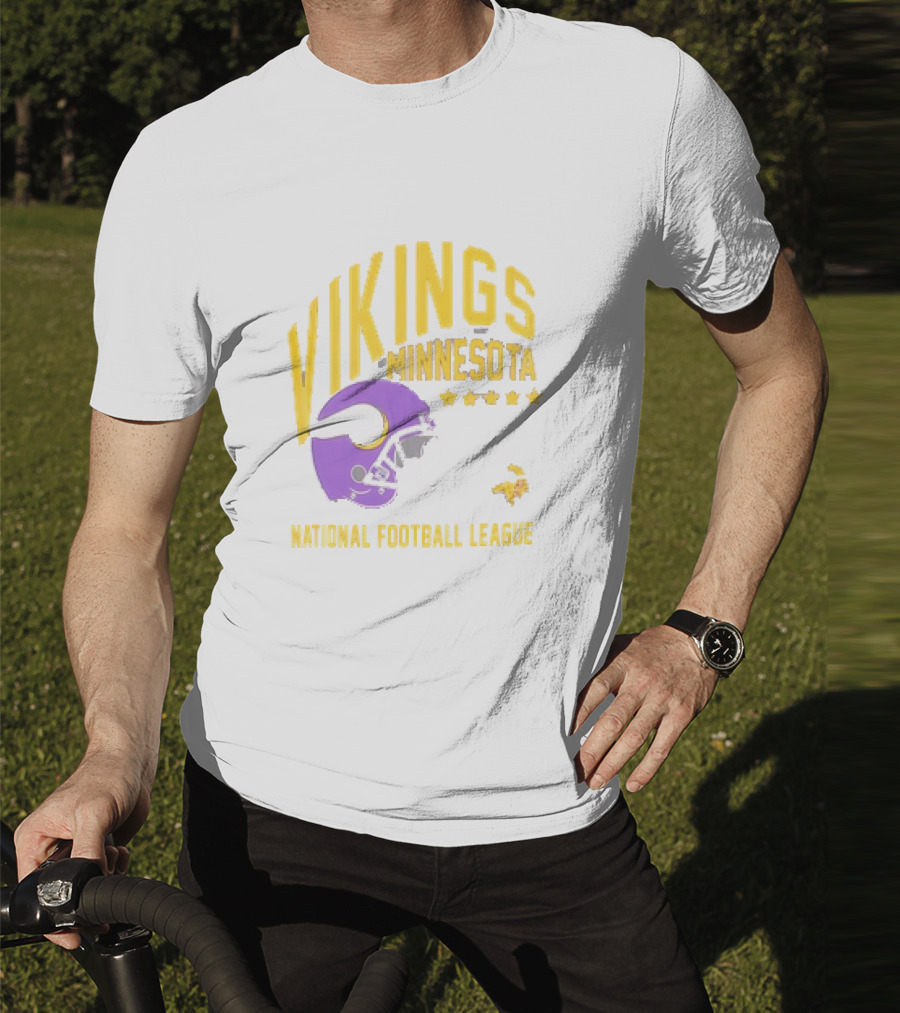 Minnesota Vikings National Football League Helmet Stars T-Shirt